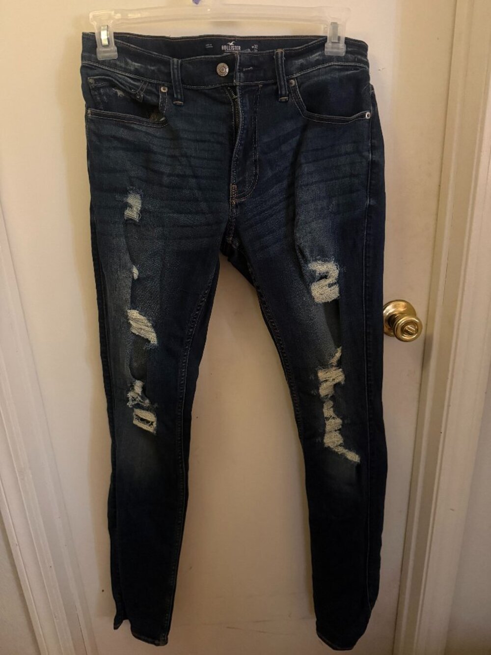 Hollister Men's Dark Wash Skinny Jeans M 32X32